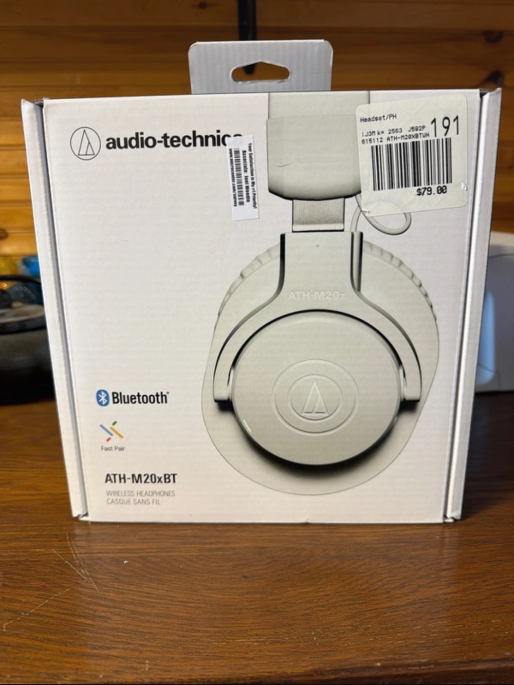 Audio Technica ATH-M20xBT Wireless Over-Ear Headphones — White